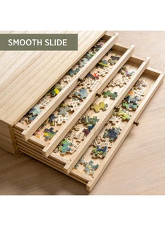 Becko US Becko US Wooden Jigsaw Puzzle Sorting Trays with Drawer Design Jigsaw Puzzle Sorters Puzzle Accessory for Jigsaw Puzzle Up to 1500 Pieces  - Image 4