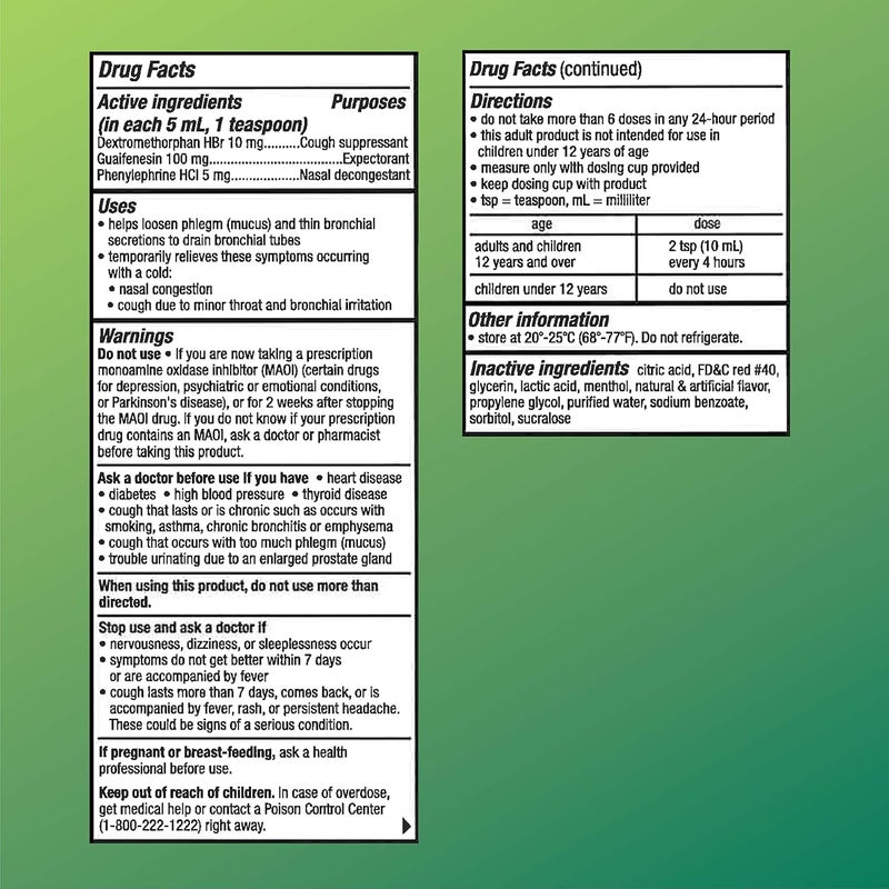 Quality Choice توسين سي إف متعدد الأعراض تخفيف البرد غير مسبب للنعاس بديل متوافق لروبوتوسين بيك كولد متعدد الأعراض 4 أونصات عبوة من 1 - Image 2