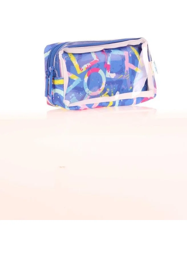 كاوكو Transparent Spring Pencil Bag Blue PS K2604