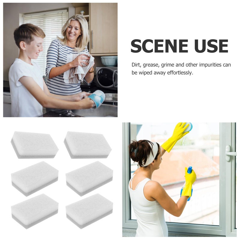 Triple Layer Non Scratch Dishwashing Sponges 10pcs White Soft Scrub Pads - Image 3