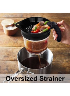 GameXcel Fat Separator With Bottom Release 4 Cup 33.8 oz Kitchen Grease Separator Gravy Separator Fat Skimmer with Oil Strainer Measuring Cup for Cooking,stock separator soup separator  - Image 5