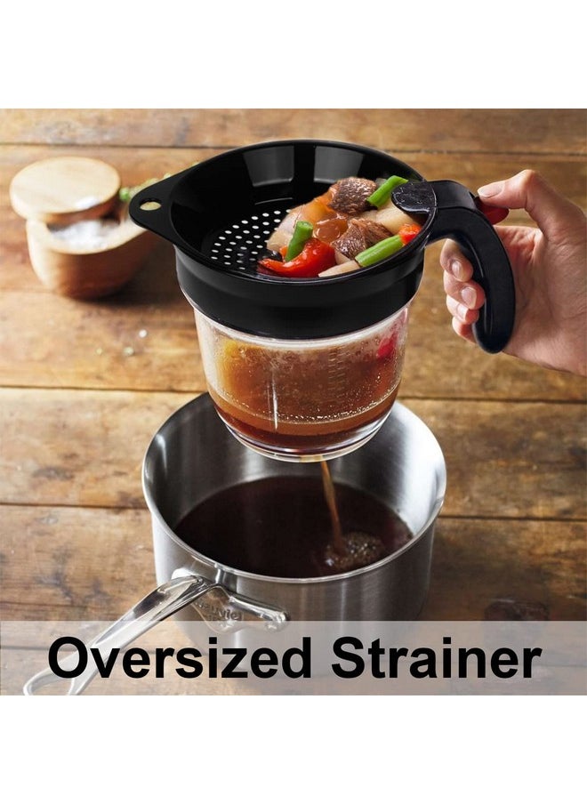 GameXcel - Fat Separator With Bottom Release 4 Cup 33.8 oz Kitchen Grease Separator Gravy Separator Fat Skimmer with Oil Strainer Measuring Cup for Cooking,stock separator soup separator - Image 1