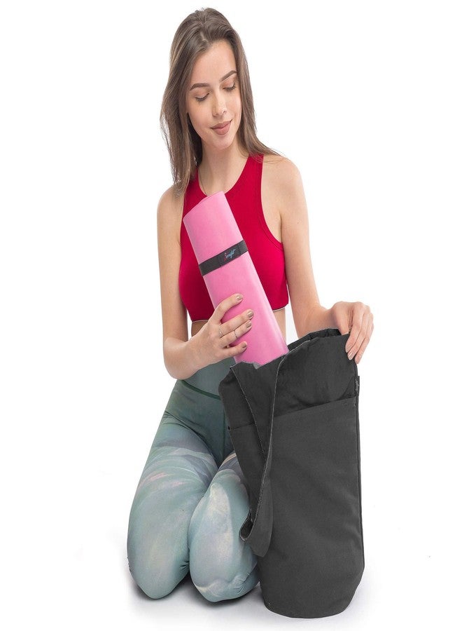 Zenifit Yoga Mat Bag - Long Tote with Pockets - Holds More Yoga Accessories. Cute Yoga Mat Holder with Bonus Yoga Mat Strap Elastics. Stylish and Practical Yoga Mat Bags and Carriers for Women (Black) - Image 5