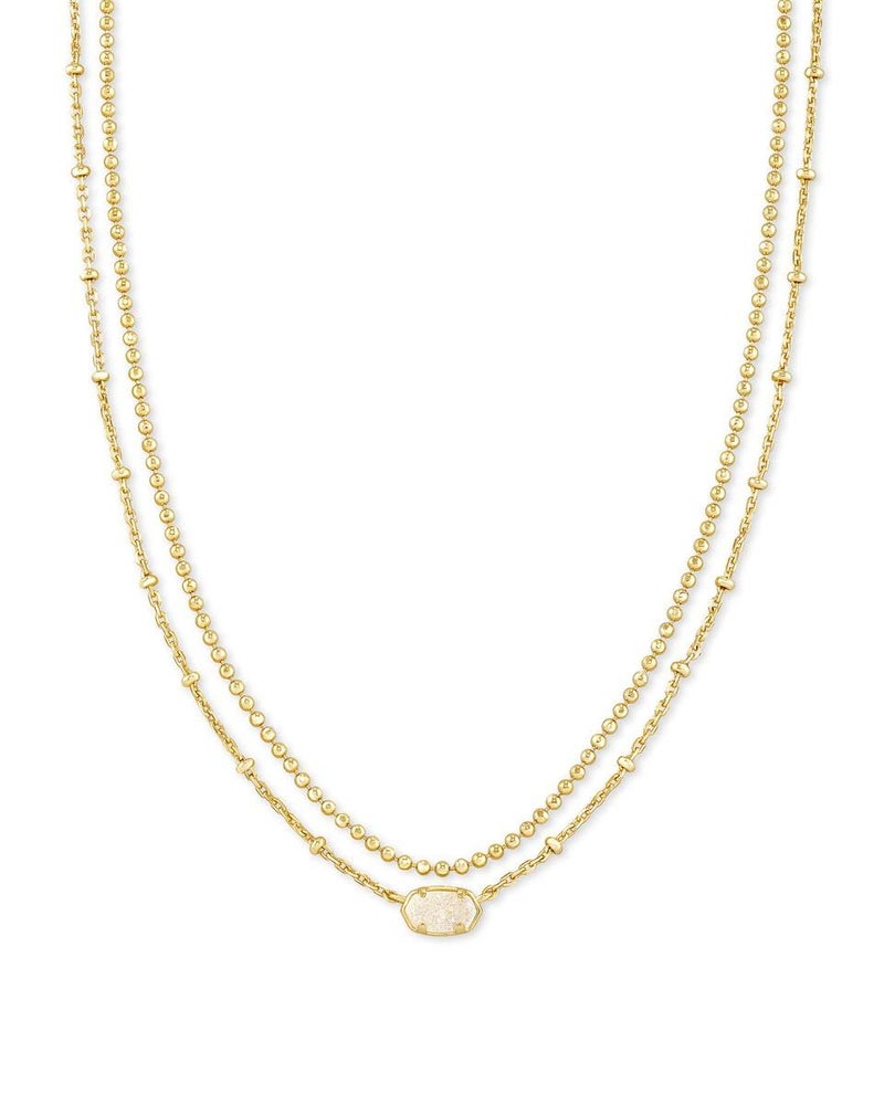 Kendra Scott Emilie Multi-Strand Necklace for Women, Fashion Jewelry, 14k Gold-Plated, Iridescent Drusy - Image 1