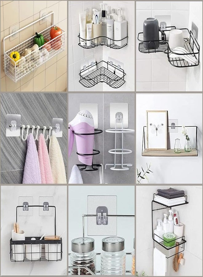 MagicMonk (Pack of 10 Heavy Duty Transparent Self Adhesive Wall Hooks | PVC | Caddy Hook | Waterproof Oilproof | No Drill Wall Hooks for Bathroom, Kitchen, Towel Rack, Hanging Racks | (10 KG Load) - Image 2