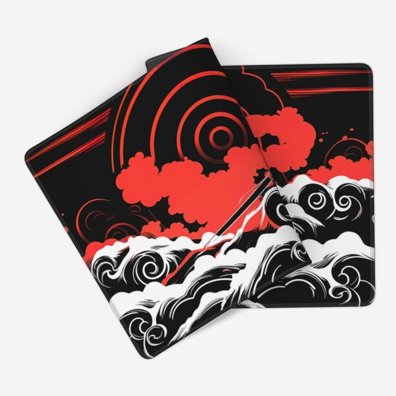 AQQA Japanese Samurai Cool Anime Red and Black Mouse Pad Extended XXXL 35.4" x 15.7" Desk Pad with Stitched Edges, Non Slip Rubber Base Gaming Keyboard Mouse Mat for Home Computer Office Laptop - Image 5