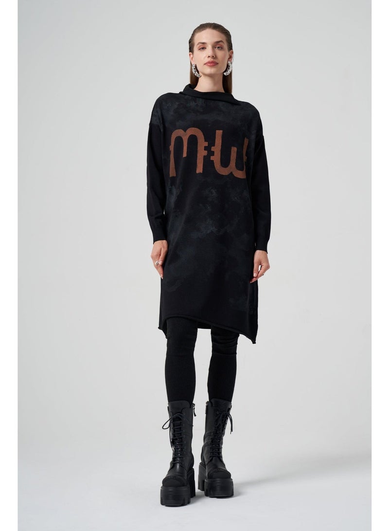 MissWhence AE Stain Style print Patterned  Knitwear Tunic - Black - Image 1
