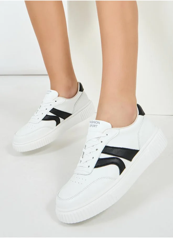 Styli Platform Sole Lace-Up Sneakers