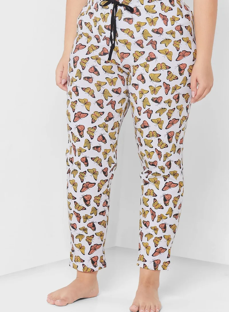 Ginger Plus Printed T-Shirt And Pyjama Set