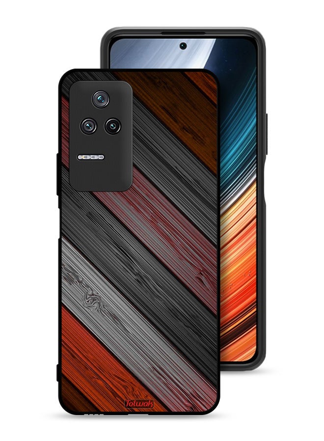 Tolwak Xiaomi Redmi K40S Protective Case Cover Colored Wooden Pattern - Image 1