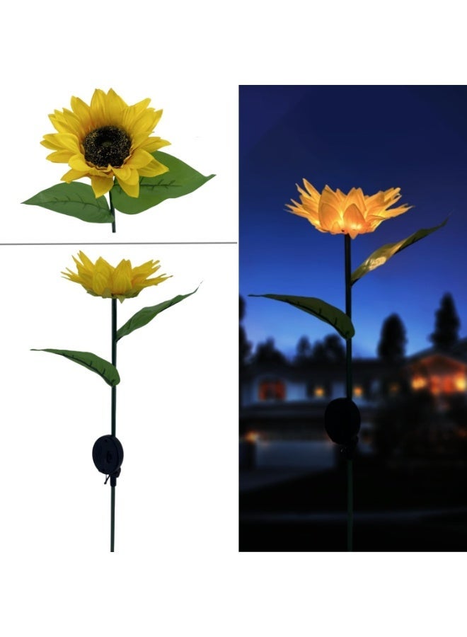Tanyaz LED Solar Lights,Dazzle Bright Sunflower Shape Solar LED Lights,Garden Waterproof Decorative With Stake For Outdoor Yard Pathway Outside Patio Lawn - Image 1