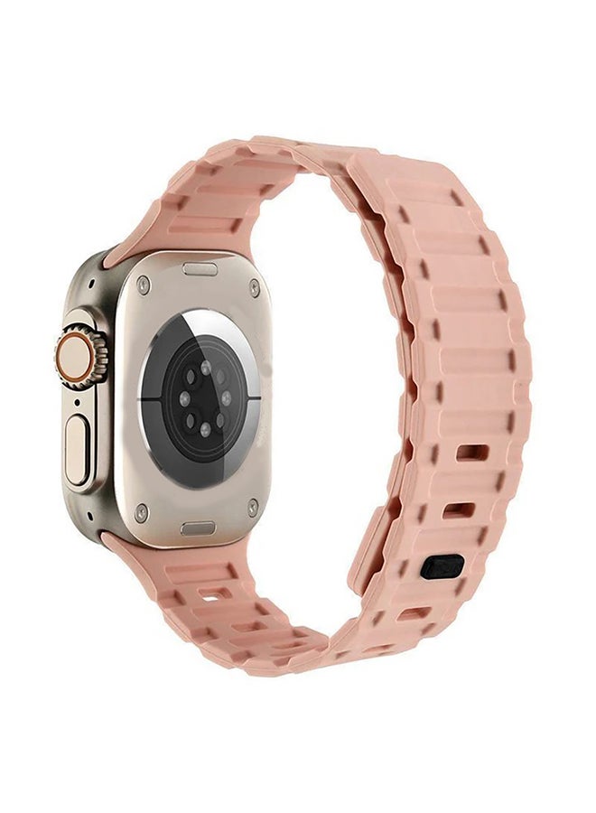 O Ozone Silicone Magnetic Band for Apple Watch 42mm 41mm 40mm 38mm, Magnet Strap with Anti-drop Buckle for iWatch Ultra SE 10 9 8 7 6 5 4 3 2 1-Pink - Image 1