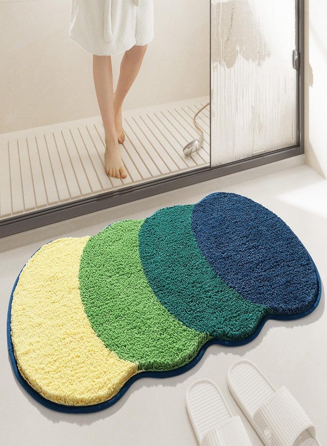 Tyrafry Bath Mat-Rubber Backing Non SlipThin Bathroom Rugs Fit Under Door Absorbent Bathroom Floor Mats-Shower Rug for in Front of Bathtub Shower 16x24 - Image 1