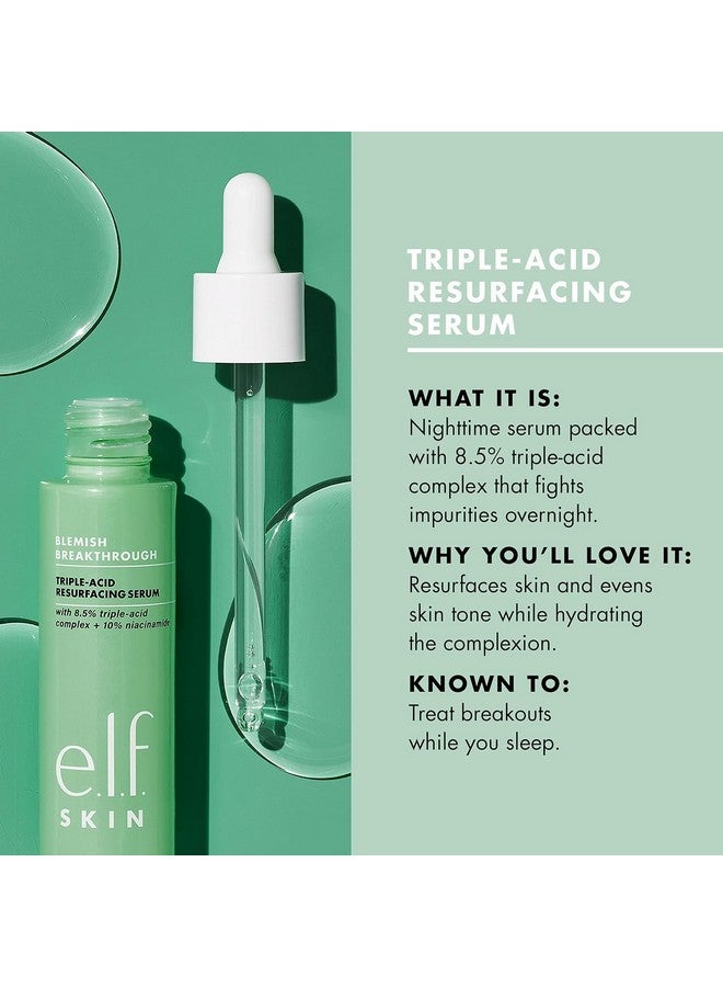 elf e.l.f. SKIN Blemish Breakthrough Triple-Acid Resurfacing Serum, Hydrating Night Serum For Fighting Blemishes, Helps Improve Skin Tone & Texture - Image 4