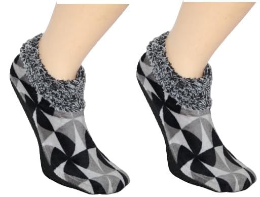 WKLOUYHE Wool Blend Winter Warm Casual Ankle Length Socks Cold Weather Thick Ankle Length Socks Anti-Skid Slipper Socks Girls_Pack Of 01(Free Size,Grey) - Image 1