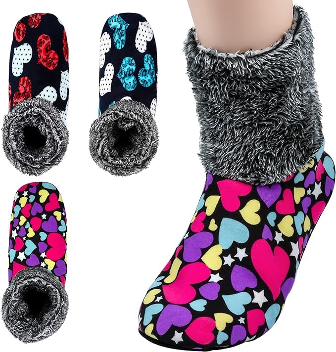 WKLOUYHE Wool Blend Winter Warm Casual Ankle Length Socks Cold Weather Thick Ankle Length Socks Anti-Skid Slipper Socks Girls_Pack Of 01(Free Size,Grey) - Image 5