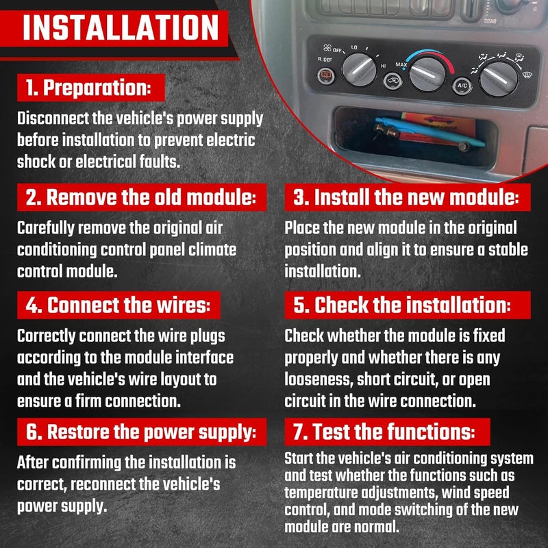 ISINSWIFT 599-006 Climate Control Module for Chevrolet Suburban Tahoe GMC Yukon 1996-2000 - Image 5