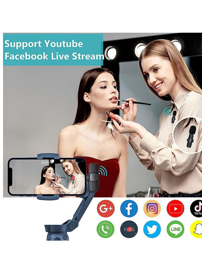 Wireless Lavalier Microphone , mobile phone Microphone, Plug & Play No APP Needed, Mini lapel Wireless Microphone , Noise Cancellation Microphone for live stream