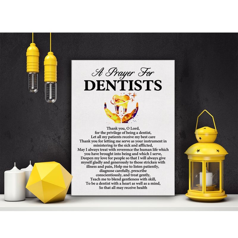 Hijie a Dentist's Prayer Quote Poster Canvas Wall Art for Office Home Decor - Dentists Gift Dental Professionals Canvas Print Wall Art Painting Ready to Hang - Easel & Hanging Hook 12x15 Inch - Image 4