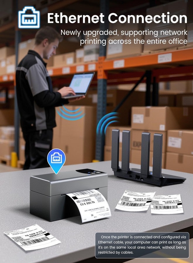 Phomemo Thermal Label Printer with Ethernet & Bluetooth Connectivity - Image 3