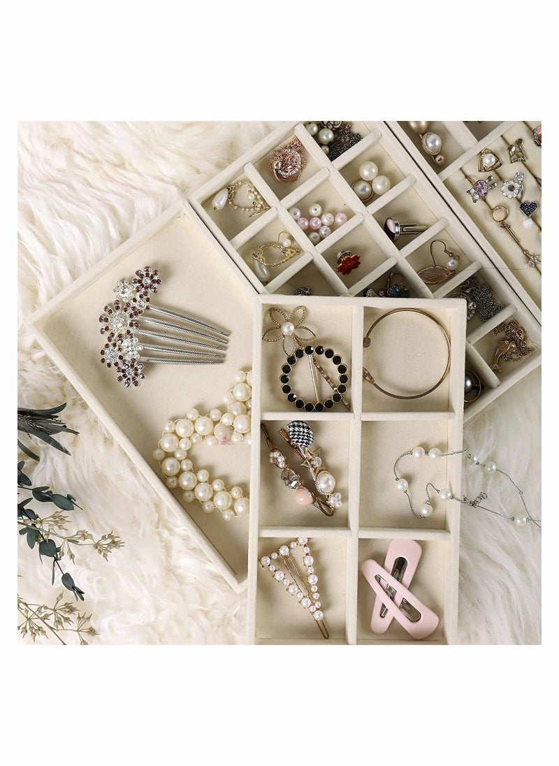 Excefore - Jewelry Trays Organizer Set for Drawers, Stackable Jewellery Inserts Dividers Box Storage Organiser Compartments, Earring Necklace Bracelet Ring Organizer, 4 Style - Image 1