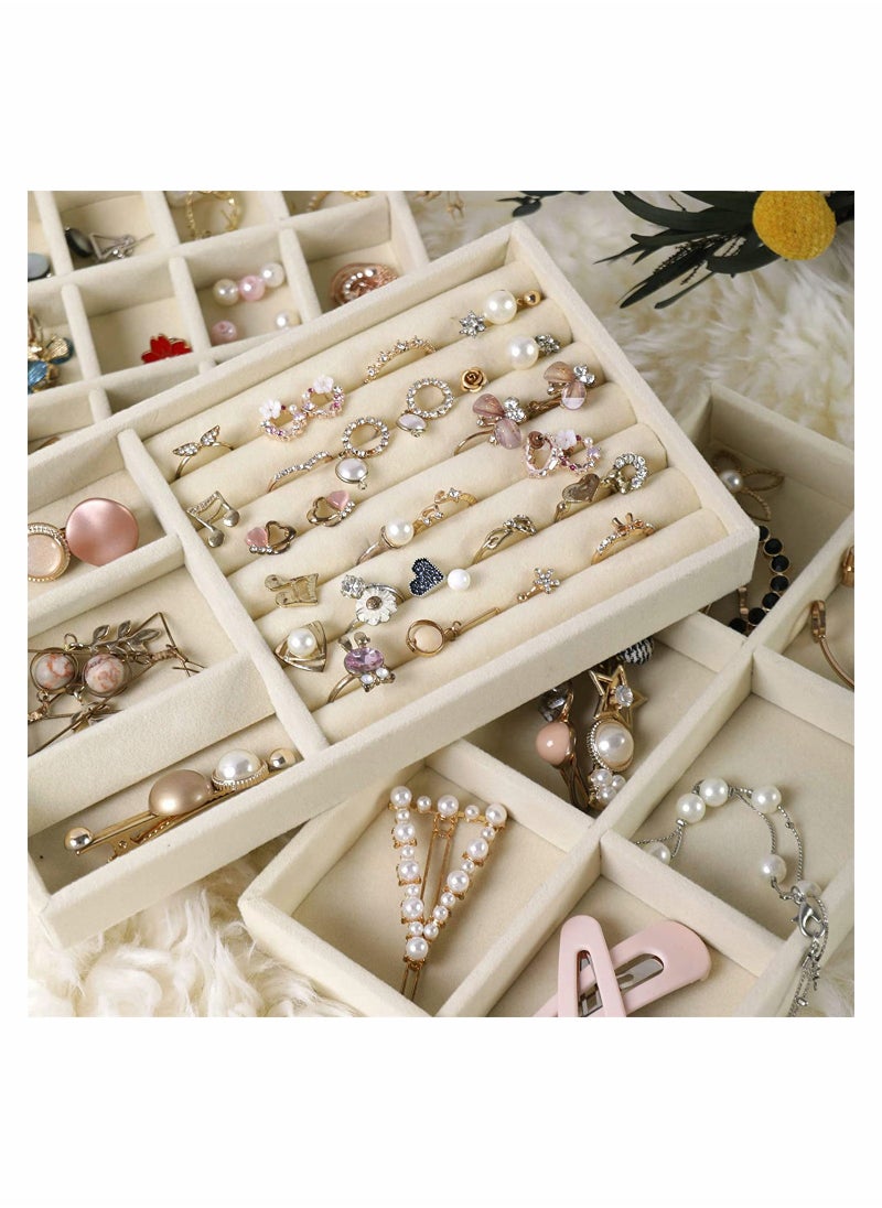 Excefore - Jewelry Trays Organizer Set for Drawers, Stackable Jewellery Inserts Dividers Box Storage Organiser Compartments, Earring Necklace Bracelet Ring Organizer, 4 Style - Image 1