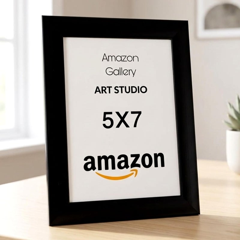 Photo Frame 5x7 Inches (13x18 cm), Wall and Tabletop Display (Black-M) - Image 1
