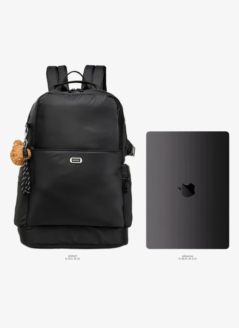 Missy Solid School Backpack With Adjustable Shoulder Straps And Zip Closure - 29X32X48 Cms