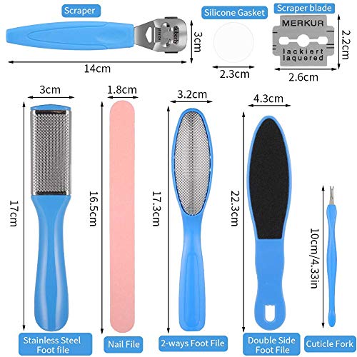Vitalogy - Pedicure Tools for Feet - 8 in 1 Pedicure Kit | Foot Scrubber for Dead Skin, Callus Remover, Foot Scraper, Foot File, Pitchfork, Filer for Nail Repair - 1 Set - Image 2