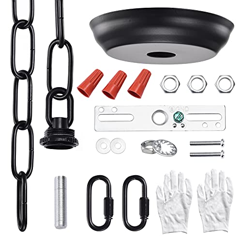 Mr.Color Black Light Fixture Canopy Kit 5 Inches Diameter and 6 Feet Chandelier Chain Includes Mounting Hardware for Pendant Light or Swag Light Fixtures, Max Fixture Load of 50 Pounds - Image 5