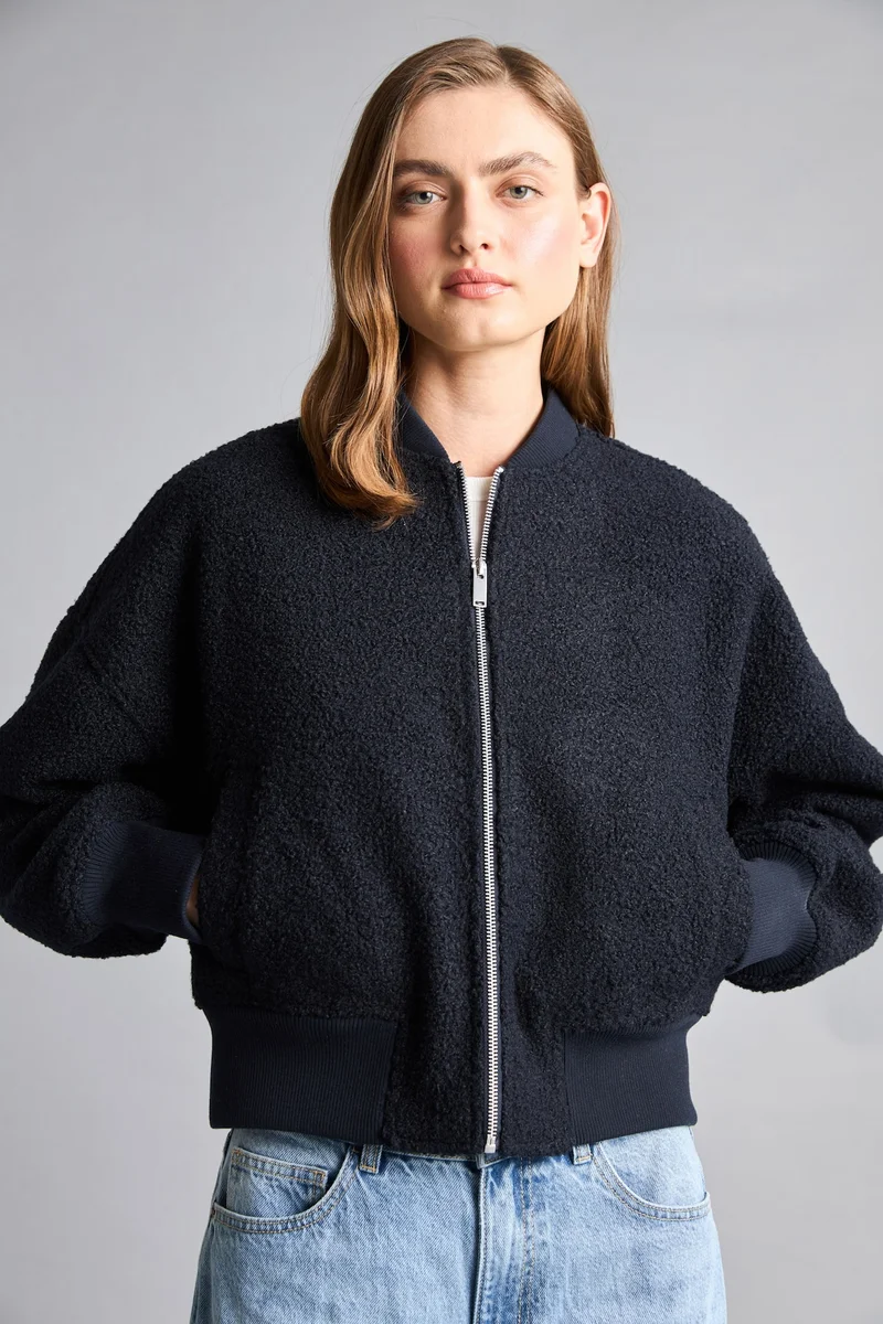 Defacto  Regular Fit Wool Blend Bomber Jacket for Women | Best Price UAE