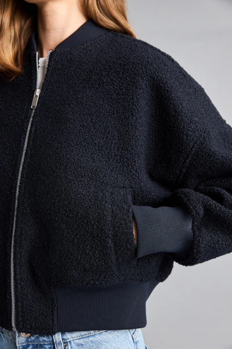 Defacto  Regular Fit Wool Blend Bomber Jacket for Women | Best Price UAE