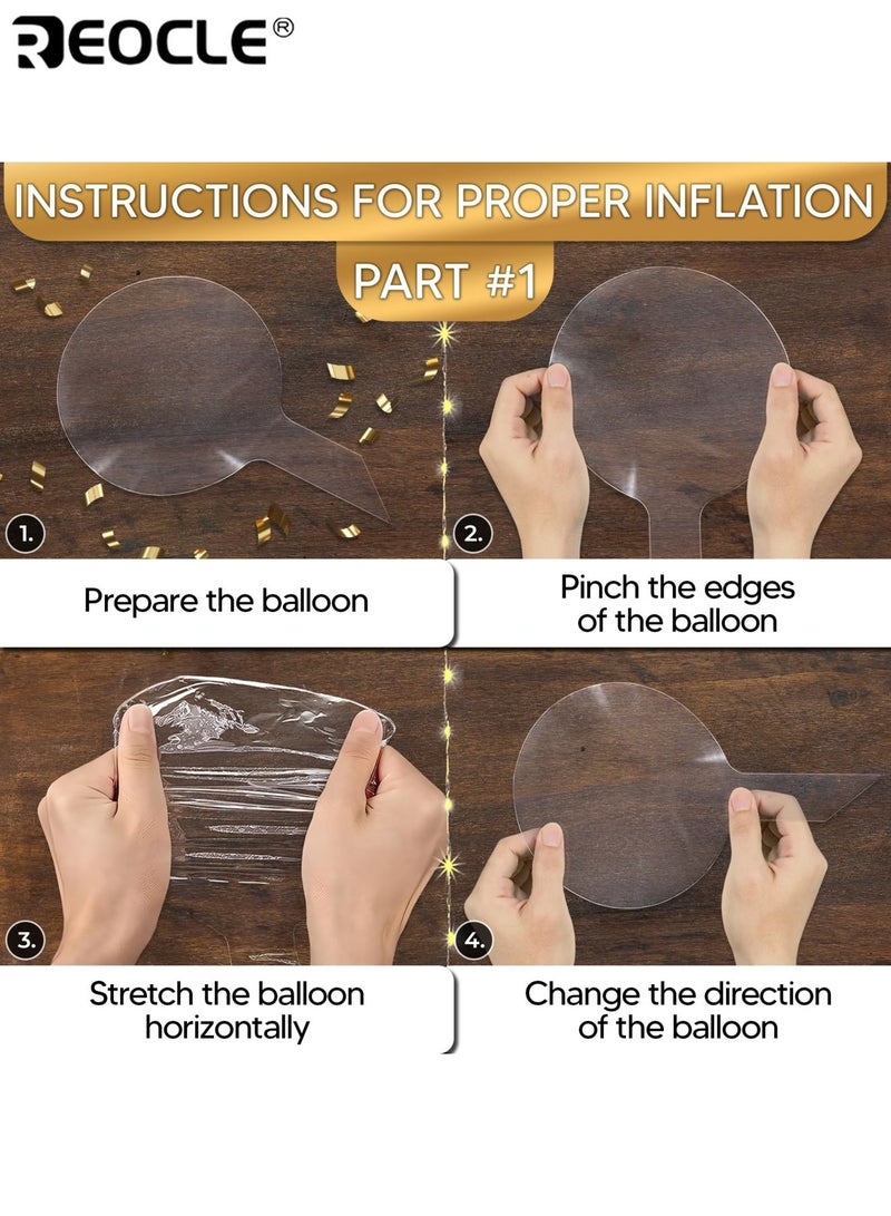 REOCLE 10pcs 20 LED Transparent Luminous Wave Balloons Glowing Balls Party Decorations Celebration Accessories Perfect for Birthday Wedding Festive Events - Image 5