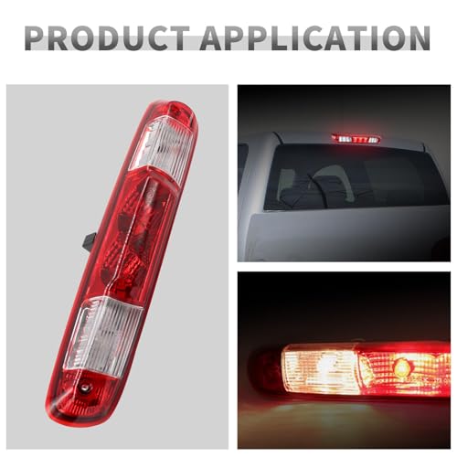 Yunnergo High Mount Stop Third Brake Light Cargo Lamp 25890530 Compatible with 2007-2013 Silverado Sierra 1500 2500HD 3500HD (Red 3 Pin) - Image 3