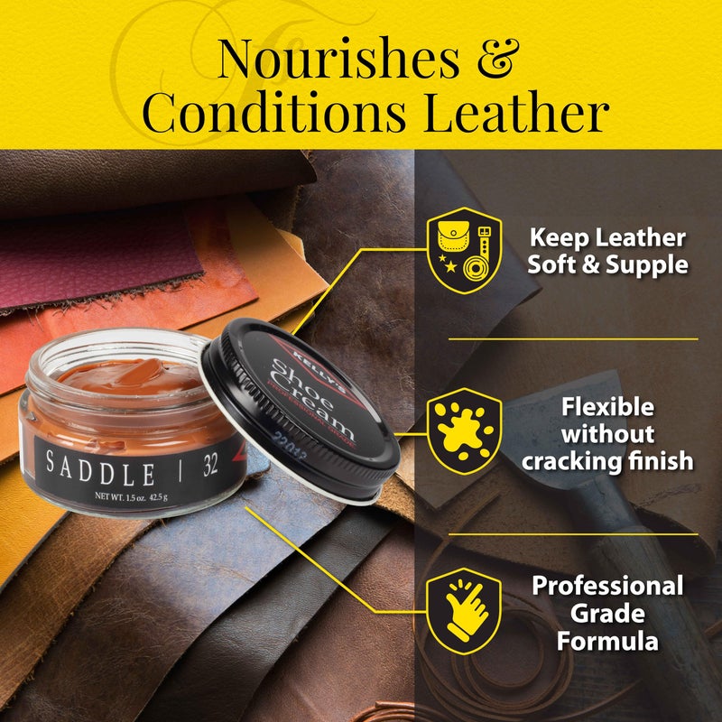 KELLYS Kelly's Saddle Shoe Polish 1.5 oz - Professional Leather Shoe Cream - Image 5