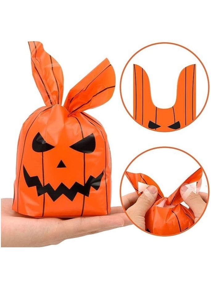 100 قطعة من أكياس الحلوى، وأكياس البسكويت بنمط اليقطين، وأكياس الوجبات الخفيفة الهالوين (ب) - Image 2