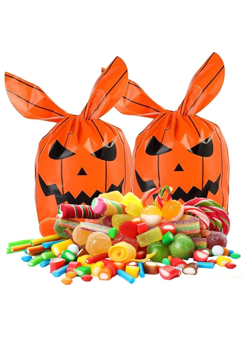 100 قطعة من أكياس الحلوى، وأكياس البسكويت بنمط اليقطين، وأكياس الوجبات الخفيفة الهالوين (ب) - Image 1