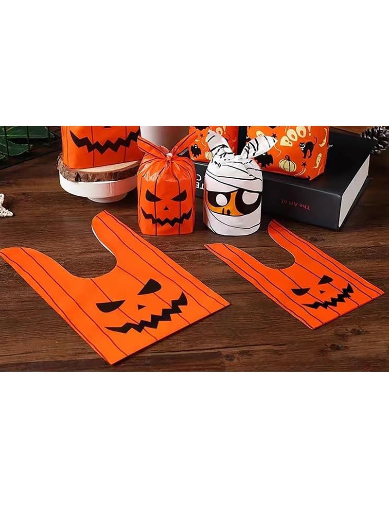 100 قطعة من أكياس الحلوى، وأكياس البسكويت بنمط اليقطين، وأكياس الوجبات الخفيفة الهالوين (ب) - Image 4