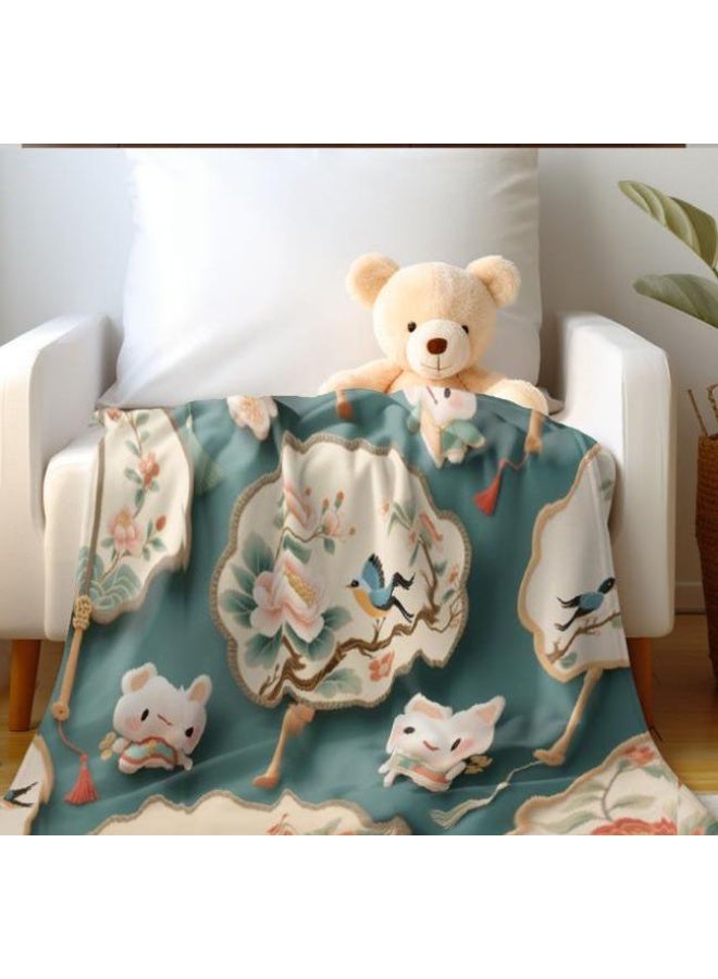 عام بطانية رقيقة من الفانيلا الكرتونية للأطفال والرضع (دافئة ومريحة، ومناسبة للنوم والألعاب) 70 سم * 100 سم - Image 1