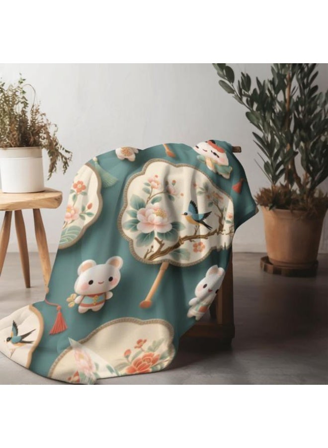 عام بطانية رقيقة من الفانيلا الكرتونية للأطفال والرضع (دافئة ومريحة، ومناسبة للنوم والألعاب) 70 سم * 100 سم - Image 5