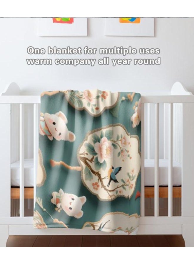 عام بطانية رقيقة من الفانيلا الكرتونية للأطفال والرضع (دافئة ومريحة، ومناسبة للنوم والألعاب) 70 سم * 100 سم - Image 4