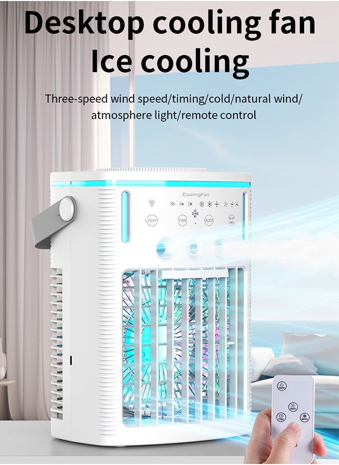 YELIN - Portable Cooling Fan Air Conditioners Portable Air Cooler With Remote,Timer Function,7-Color Night light,3-Level Mist Modes,Personal Air Conditioner For Bedroom,Office,Room,Camping - Image 1