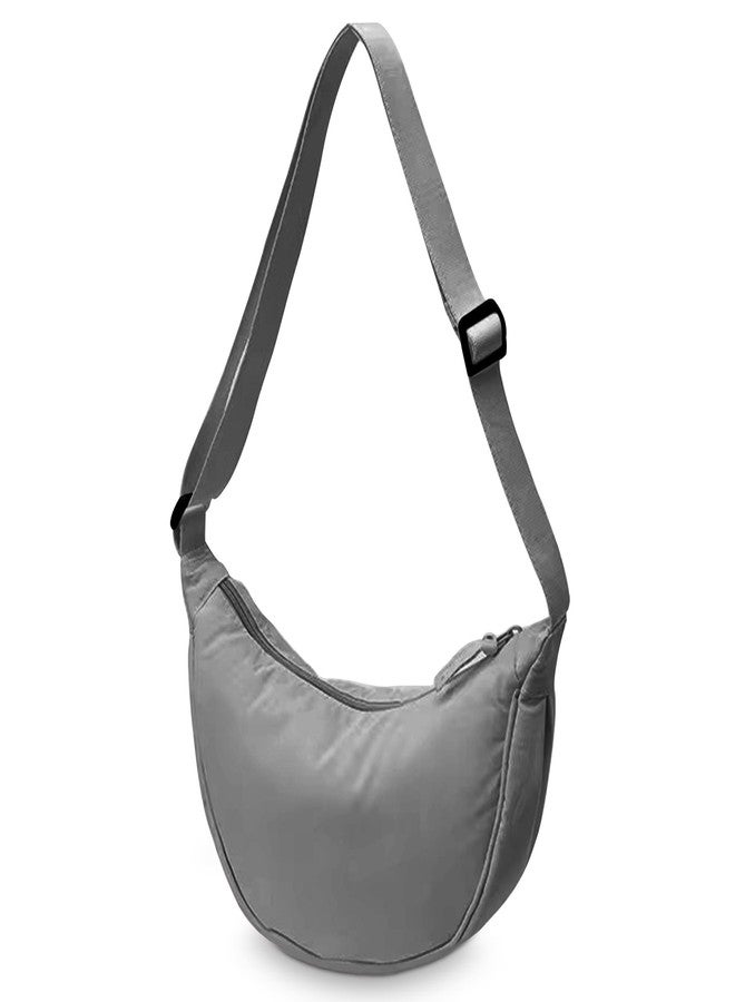 STRAPVILLA Crossbody Bags for Women & Men | Stylish Sling Bags | Side Bag for Woman | Half Moon Crossbody | Chest Bag | Waist Bag for Woman | Sling Bag for Casual & Travel - Light Grey - Image 1