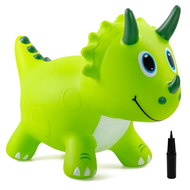EVERICH TOY Kids Dinosaur Bouncy Animal Toys Inflatable Triceratops Bouncer Ride on Bounce Hopper Indoor Outdoor Activity Birthday Gift for 18 Months 2 3 4 Years Old Boys - Image 2