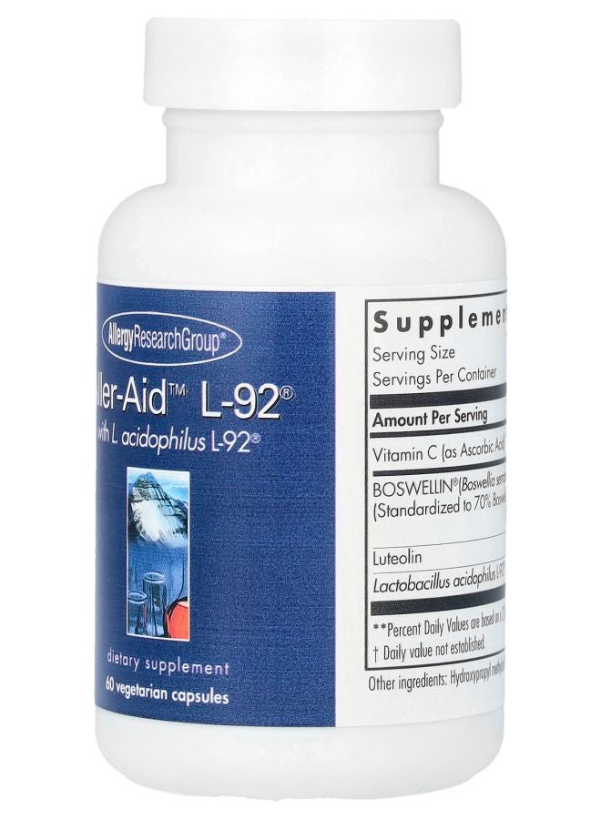 Allergy Research Group Aller-Aid™ L-92® with L. Acidophilus L-92® 60 Vegetarian Capsules - Image 2