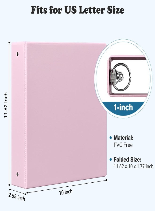 XRUNMIX 2-inch 3-Ring Binder with Pockets, Basic Binders 1''2'' Color Binders, Holds Letter Size 8.5'' x 11'',450 Sheet Capacity, Bundle 6 Pack for Back to School (2'' Pink- 6 Packs) - Image 2