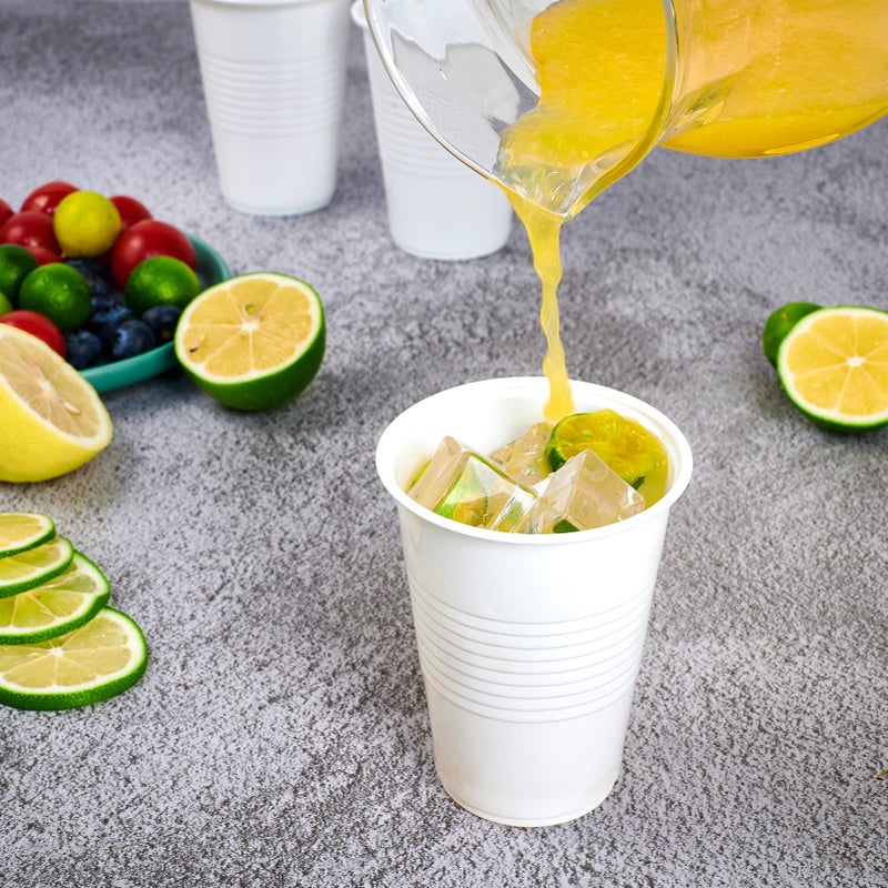 Lilymicky 500 Pack 7 oz Disposable Plastic Cups  Drinking Cups  White Party Cups for Birthday Parties  Picnics  Ceremonies  and Wedding - Image 2