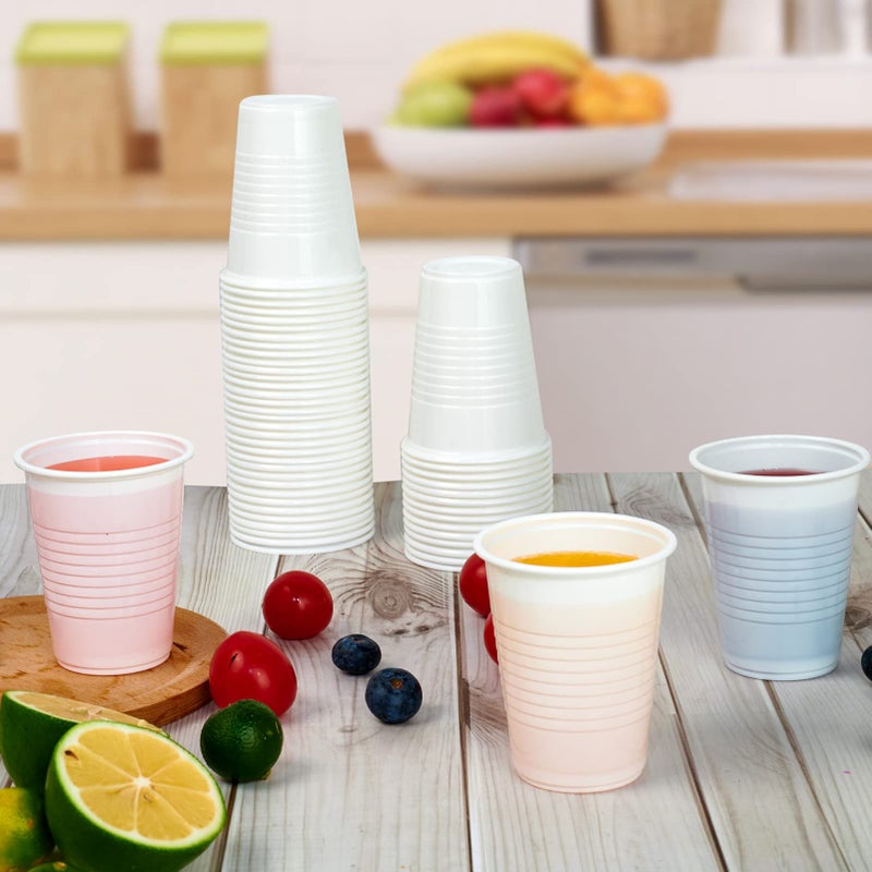 Lilymicky 500 Pack 7 oz Disposable Plastic Cups  Drinking Cups  White Party Cups for Birthday Parties  Picnics  Ceremonies  and Wedding - Image 5