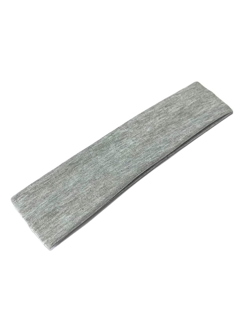 Extra Wide 7cm Plain Stretch Unisex Soft Yoga Headband (Gray) - Image 2