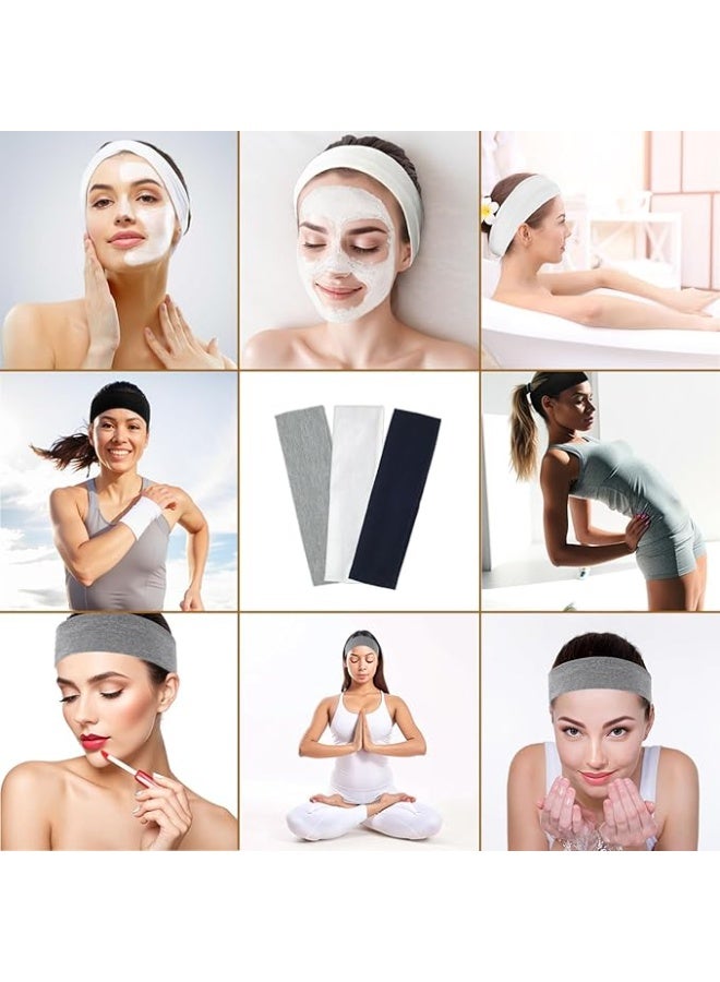 Extra Wide 7cm Plain Stretch Unisex Soft Yoga Headband (Gray) - Image 5